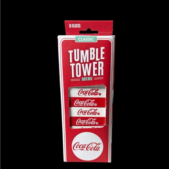 Classic Mini Coca-Cola Tumble Tower Game. 18 Blocks. (G) - Picture 1 of 5